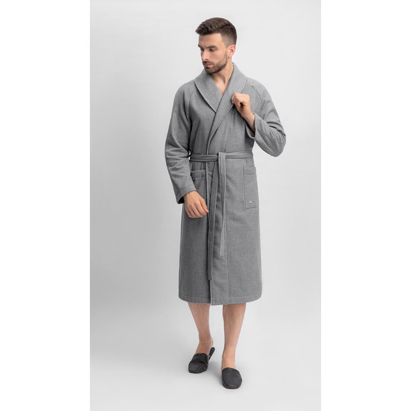 Aristo 100% Cotton Terry Cloth Boy / Man+ Mid-Calf Bathrobe with Pockets, L