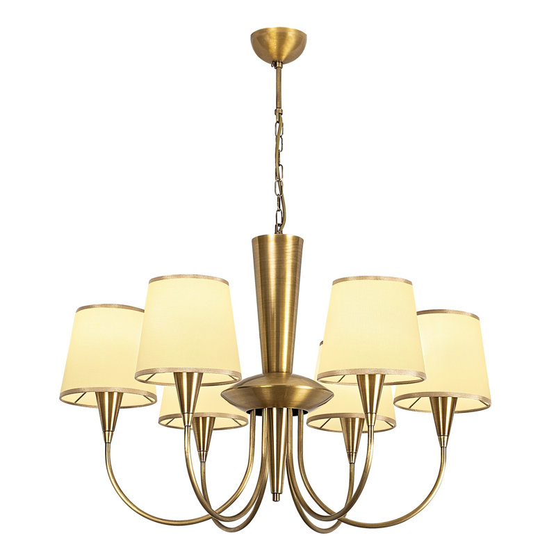 Pomfret 6 - Light Shaded Chandelier, 15cm H x 75cm W x 75cm D
