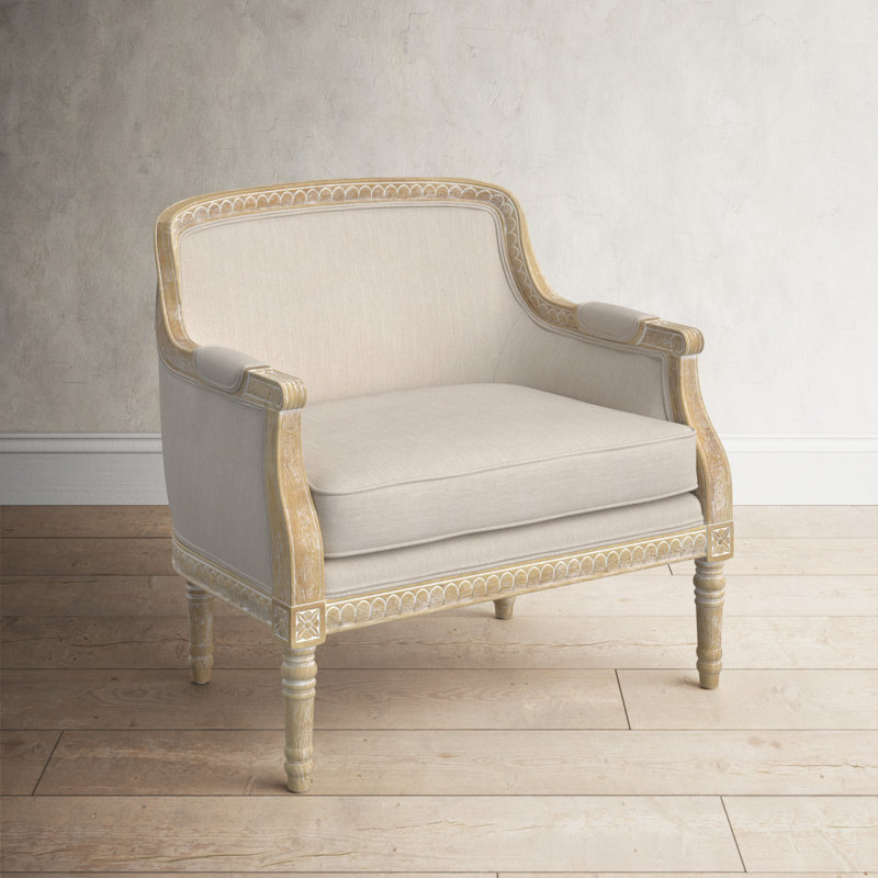 Charney Upholstered Club Chair, Beige