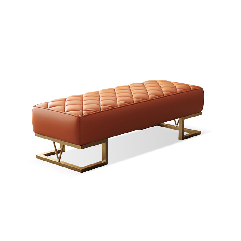 Banc avec revêtement, H 16,54 po x l 39,37 po x P 17,72 po, Orange