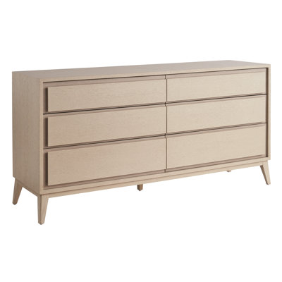 Sunset Key 6 Drawer 70.25" W Solid Wood Double Dresser