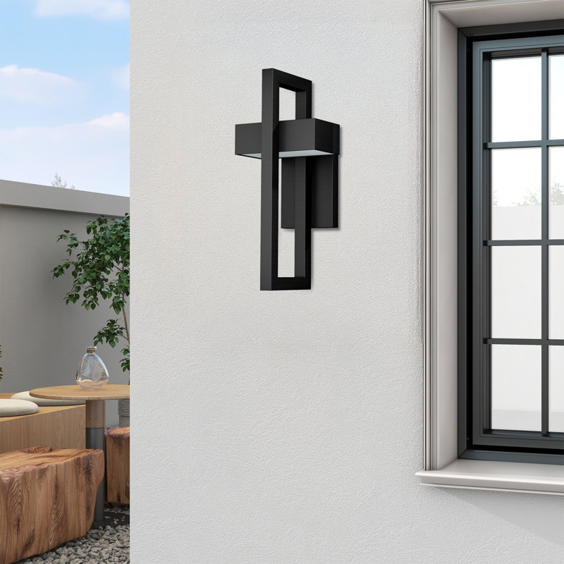 Navona Wrought Iron LED Wall Light, Matte Black, 16.5" H x 7.1" W x 6.7" D