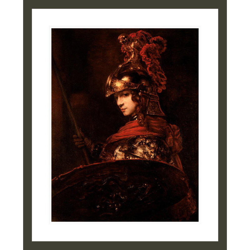 «Pallas Athena or Armoured figure» par Rembrandt van Rijn - Estampe numérique encadrée, H 28,83 po x l 23,5 po