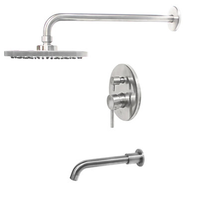 Robinet de douche en nickel brossé avec ensemble brut en laiton massif