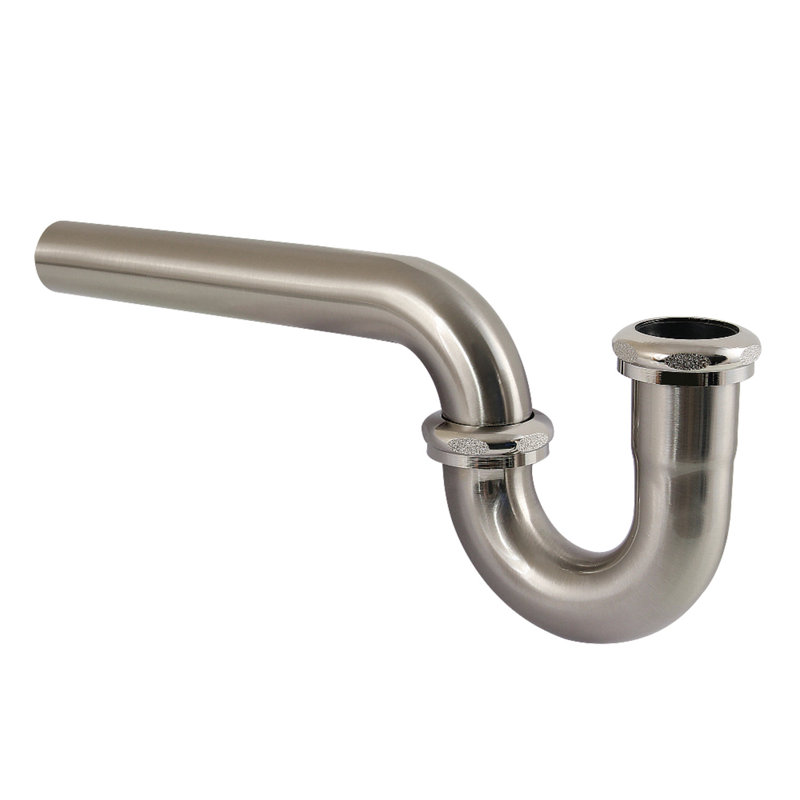 Kingston Brass Made To Match 1-1/4 Inch Decor P-Trap without Flange, 12-7/8 Inch Length, 18 Gauge, Brushed Nickel