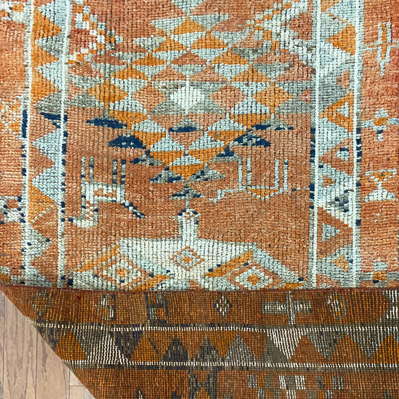  Handmade Turkish Oushak Wool Runner