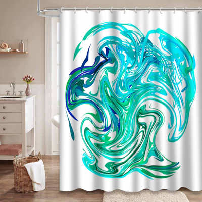 Rideau de douche transparent transparent, rideaux de douche pour la salle de bain avec 12 crochets