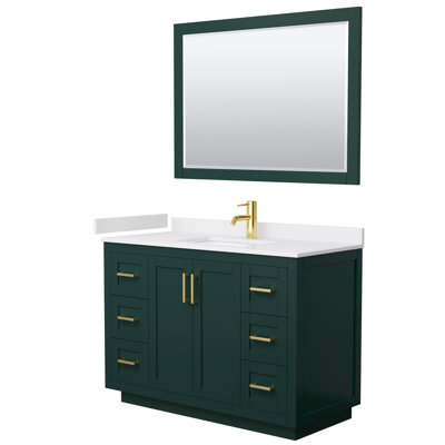 Ensemble de meuble-lavabo simple autoportant 48 po avec plateau en marbre de culture Miranda