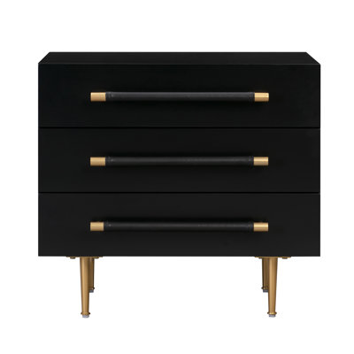 Trident-Nightstand-UK 71.1cm W Acacia,Iron,MDF Bedside Table