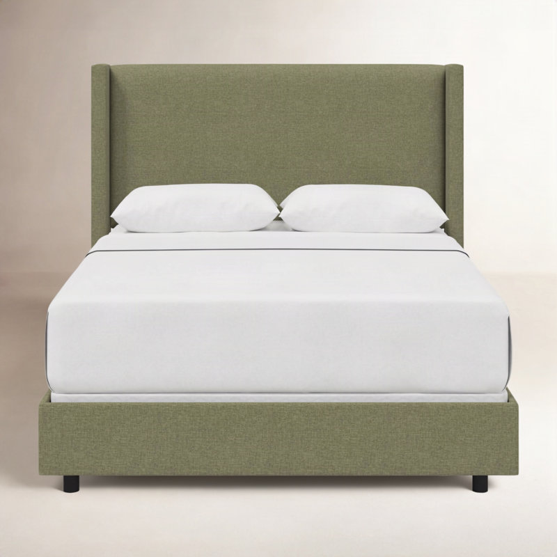 Lit tapissier standard Hanson, Simple, Lin laurier texturé Zuma