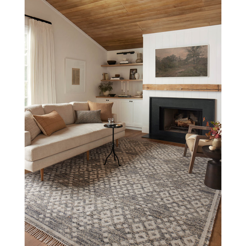 Denim and Ivory Flat Woven Wool Cotton Reversible Area Rug