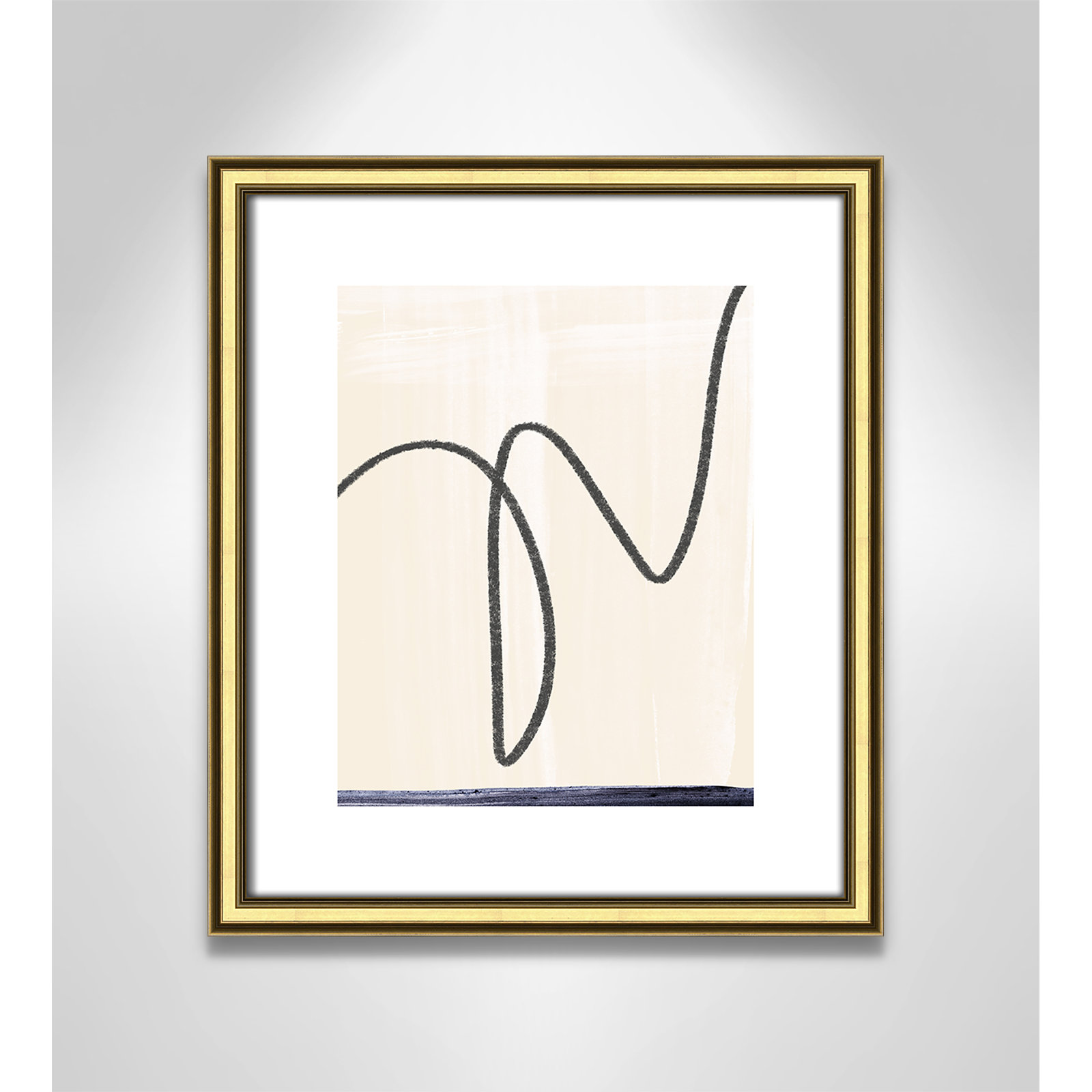 'Departured I' - Picture Frame Painting Print on Paper, Gold Framed Paper, 16.25" H x 14.25" W x 0.88" D
