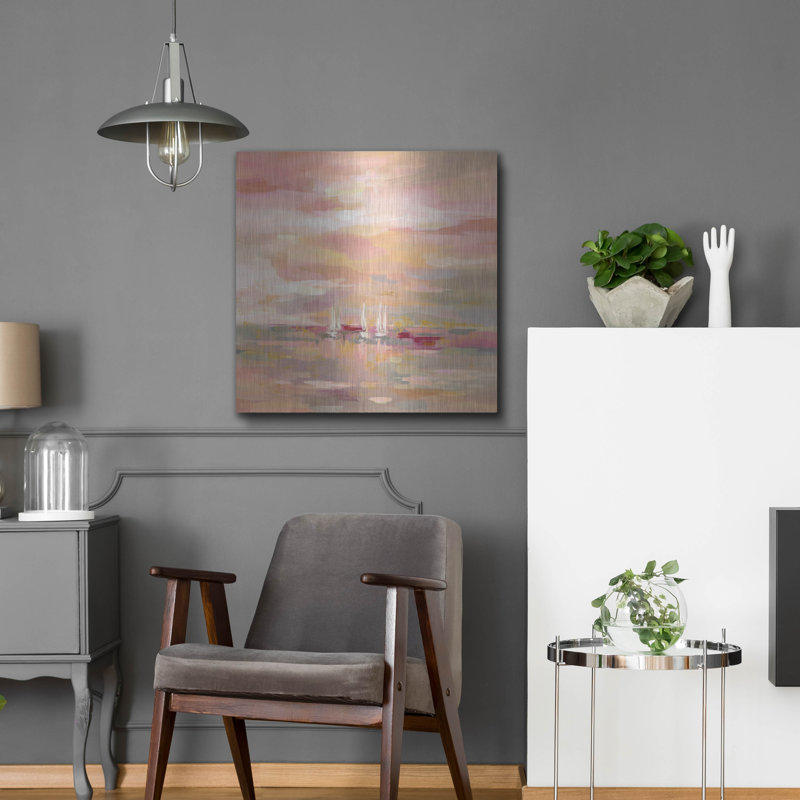 " Crimson Waves " by Silvia Vassileva, 24" H x 24" W