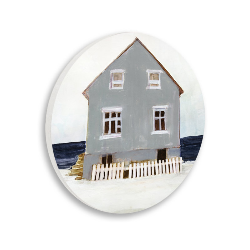 Plaque murale circulaire Winter Coast House Cool Coast Line, 12 po de diamètre