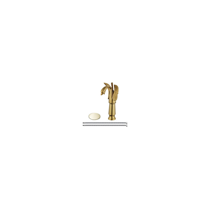Vessel Single-hole Single-handle Bathroom Faucet, Shiny Polished Gold