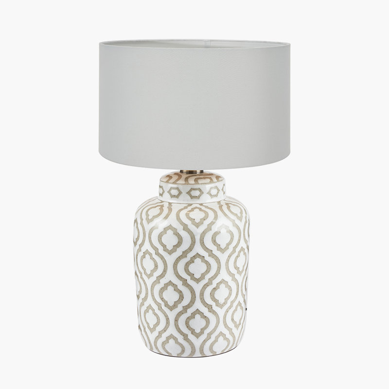Ceramic Table Lamp, Cream, 18.5" H x 11.81" W x 11.81" D, Beige