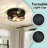 2-Pack Modern Crossed Black Metal 2-Light Flush Mount Ceiling Light(Bulb Not Include)-1275895423