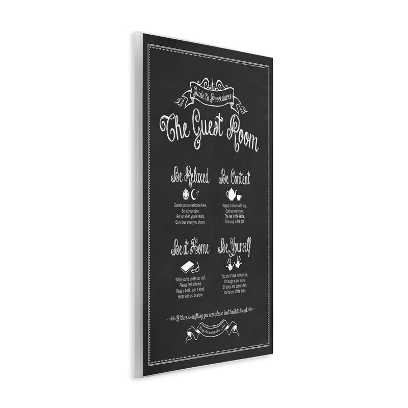 The Guest Room Guide by Lettered and Lined - Textual Art Print on Canvas, 20" H x 16" W x 1.5" D