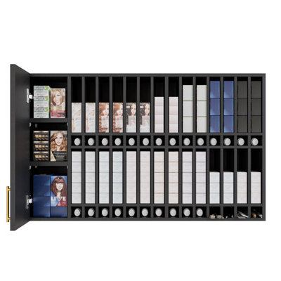 Rofessional Wall Mounted Hair Color Organizer Rack Cabinet With Adjustable Shelves
