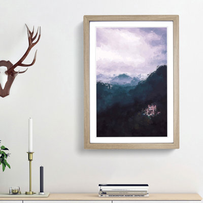 Hohenschwangau Castle in Abstract - Picture Frame Graphic Art Print