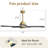 Sofucor 52" 5-Solid Blade Smart Modern Ceiling Fan with LED Light and Remote, Gold&Black-1358796930
