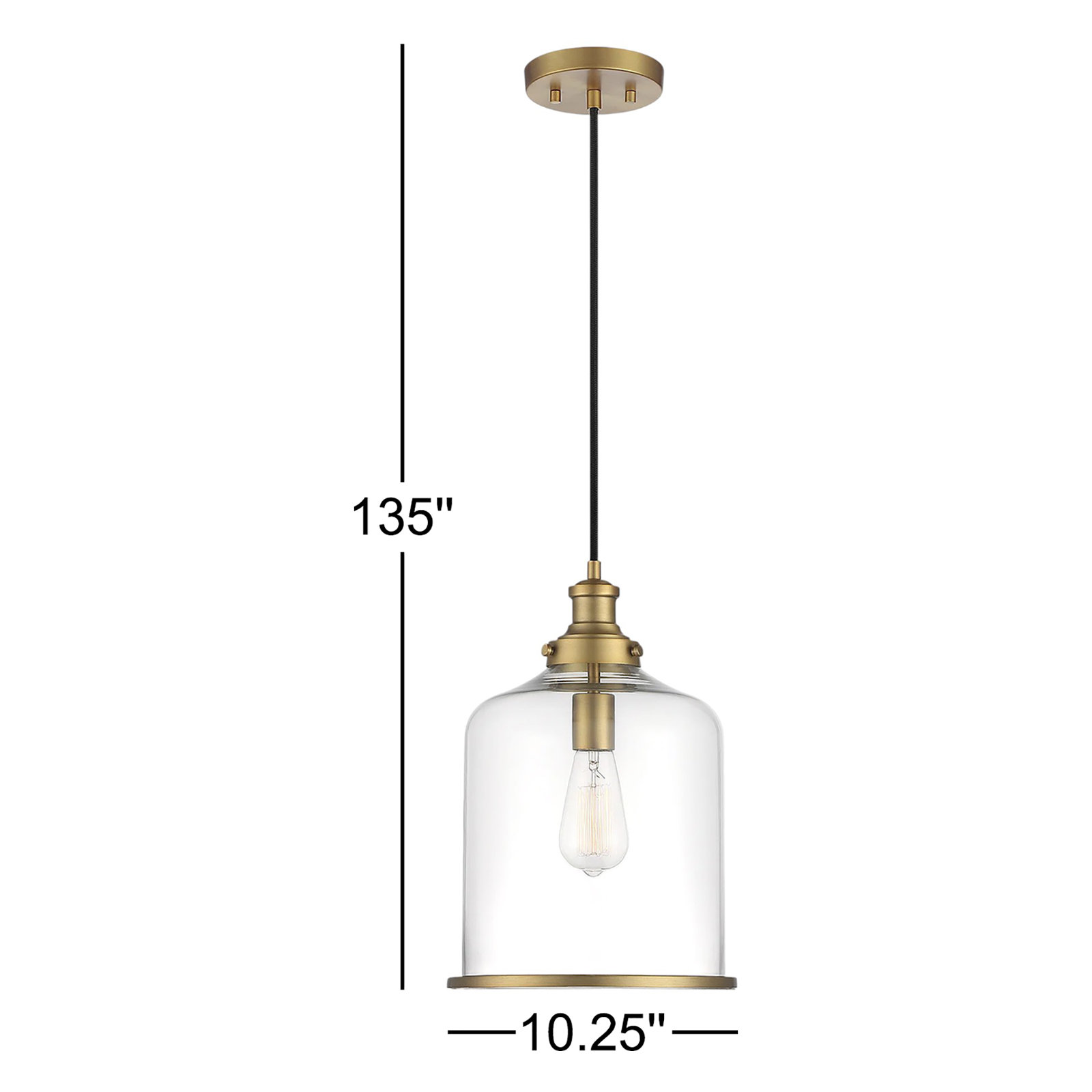 Emmett Single Light Glass Dimmable Pendant