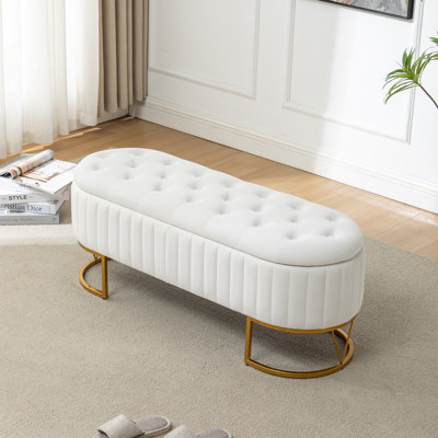Katashia Upholstered Flip Top Storage Bench