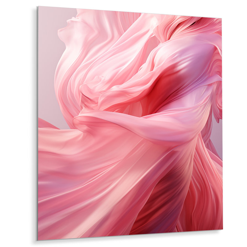 «Pink Radiant Dusk Dream III - Abstract Collages», art mural en métal, H 20 po x l 12 po x P 1 po