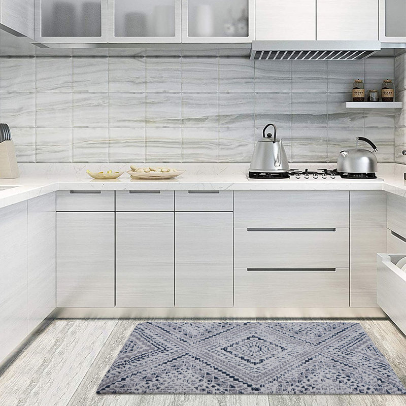 Koski Striped Polyester Anti-Fatigue Kitchen Mat