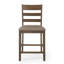 Tabourets de comptoir rembourrés Style (2), brun, dossier, charmant bois d'hévéa, l 22,57 po x P 20,13 po, H 41,38 po (de 2), à couper le souffle