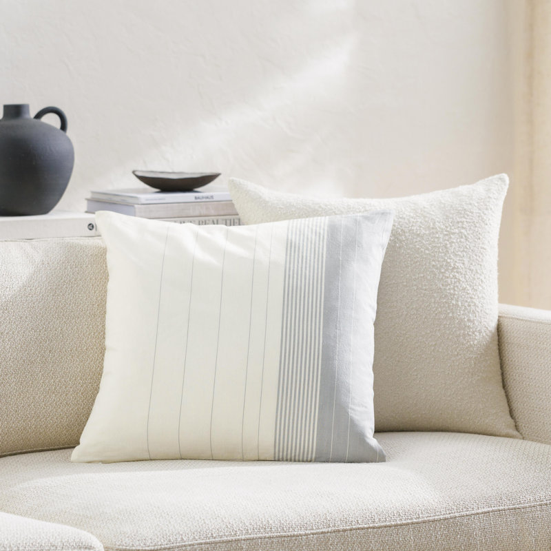 Coussin décoratif Westlund, H 22 po x l 22 po, Housse de coussin seulement - sans coussin, Gris/beige