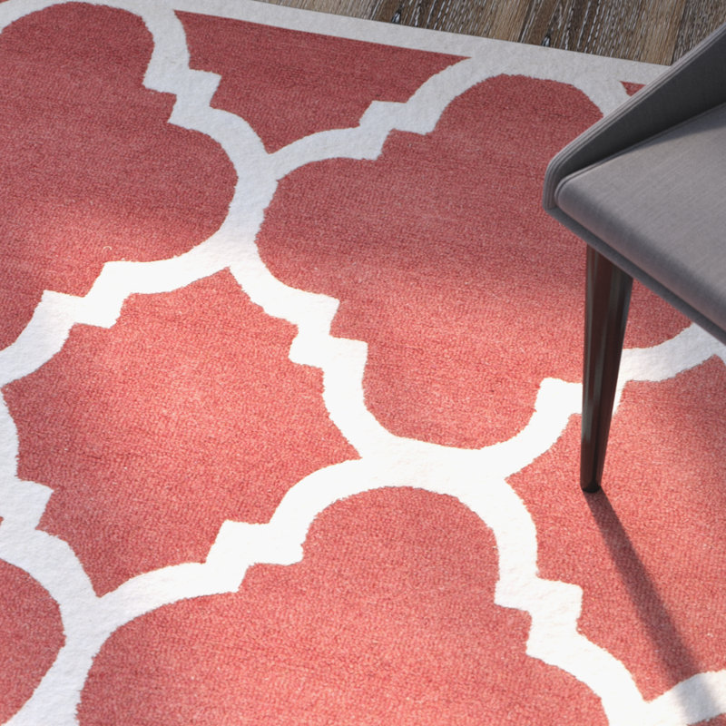 Cannen Hand Tufted Wool Geometric Rug, Rectangle 4' x 6'