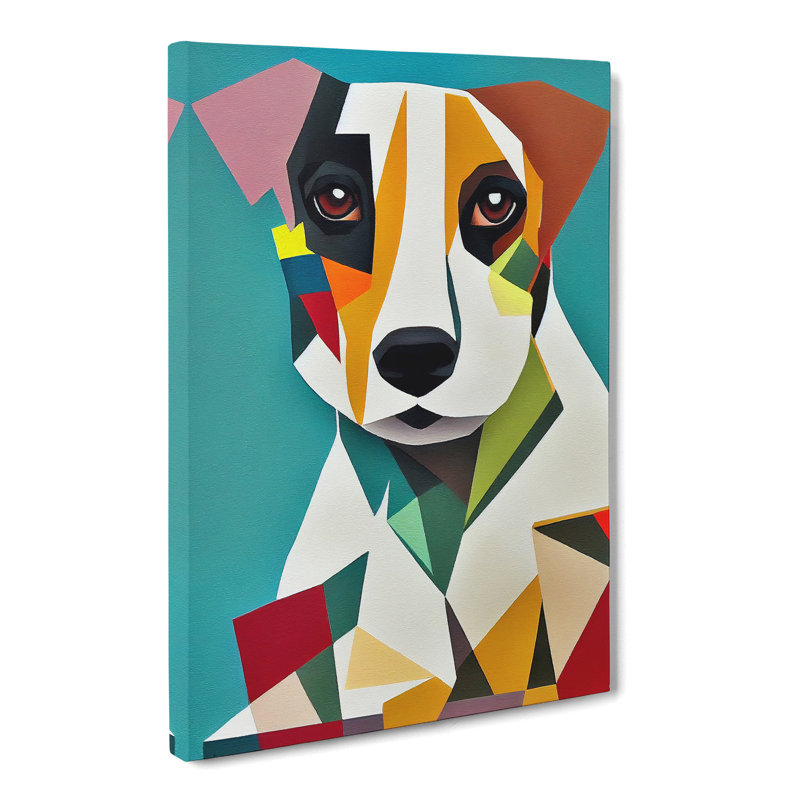 Phylicia Jack Russell Terrier Geometric Vol.3 - Wrapped Canvas, 76cm H x 50cm W x 3cm D