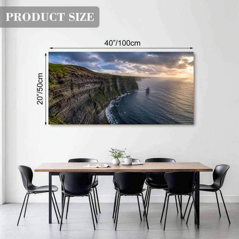 Toile, art mural, falaises, Moher
