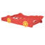 Lit de voiture de course rouge simple avec construction et roues, décorant votre chambre à coucher avec élégance, support de lattes, améliorant la fonctionnalité-537561850
