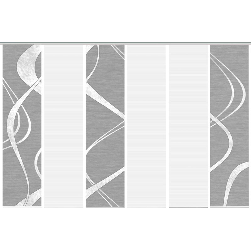 Pearman Semi Sheer Curtain Panel Pair, Grey/White