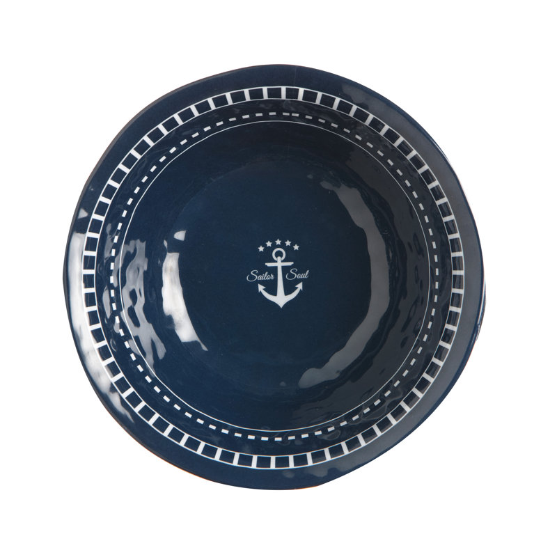 Navy Melamine 6-Piece Unbreakable Dining Bowl Set