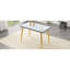 Table de salle à manger rectangulaire moderne et minimaliste, pouvant accueillir de 4 à 6 personnes. Comptoir en verre trempé + panneau de fibres à densité moyenne inférieur, texture imitation marbre, pieds fuselés en métal. Convient aux restaurants minimalistes.-130167011