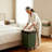 Laundry Basket With Wheels, Large Rolling Hamper (Green)-972203495