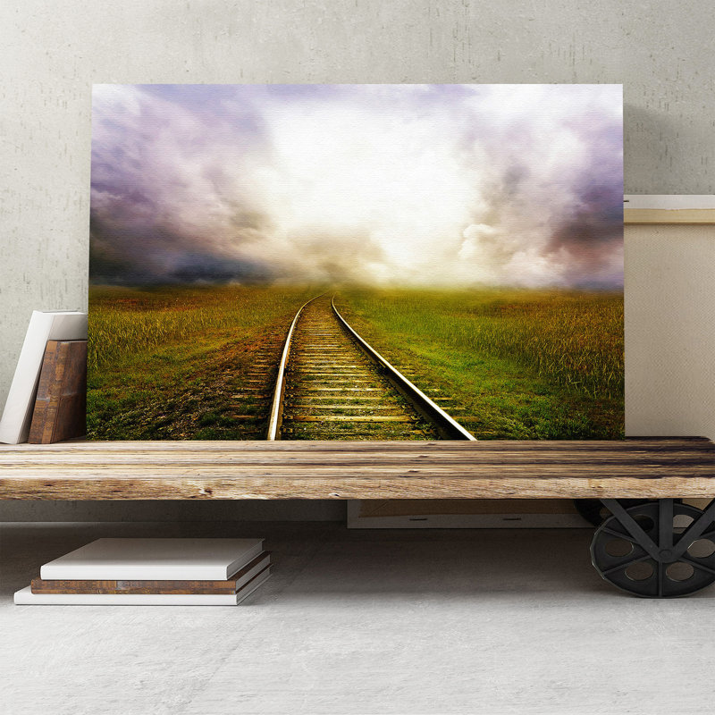 Landscape Train Track Photographic - Wrapped Canvas, 40cm H x 60cm W