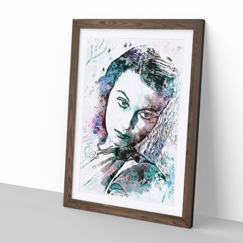Vivian Leigh in Abstract - Picture Frame Graphic Art Print, 91cm H x 60cm W x 2cm D, Walnut