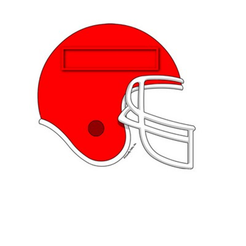 Casque de football personnalisé - cadre en forme de boule à neige rouge, H 2,5 po x l 3,75 po x P 1 po, Yes