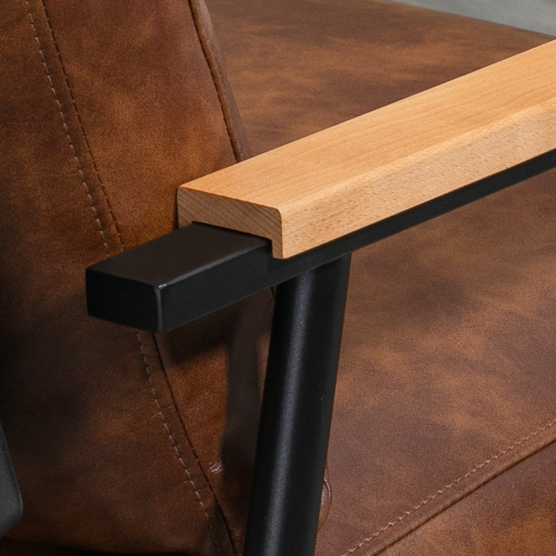 Fauteuil d'appoint Yanalis, Similicuir brun