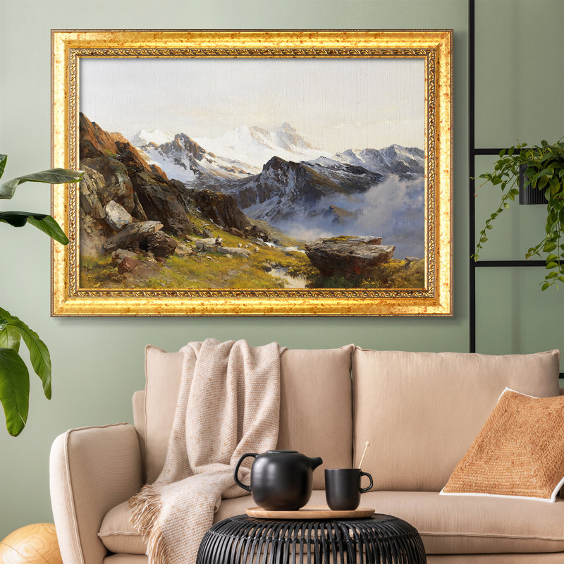 Le Großglockner vu du refuge Prager, 1890 - Edward Theodore Compton - Toile encadrée sur mesure, Toile avec cadre