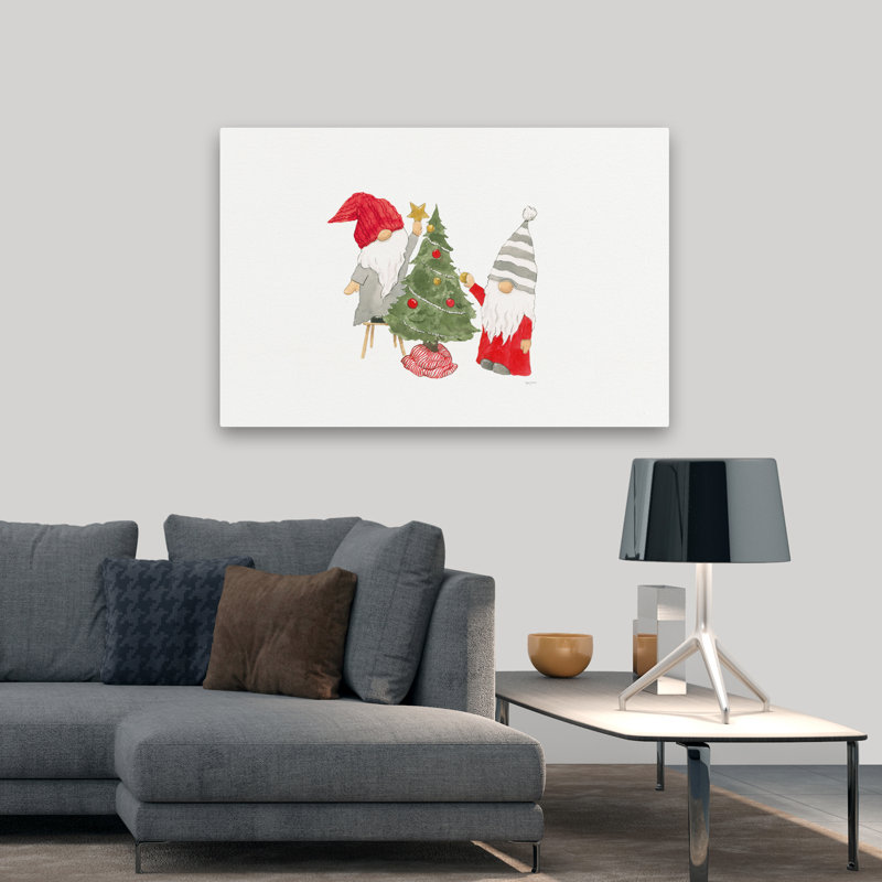 Gnomes d'hiver IV - arbres de Noël noirs décoratifs, H 32 po x l 48 po