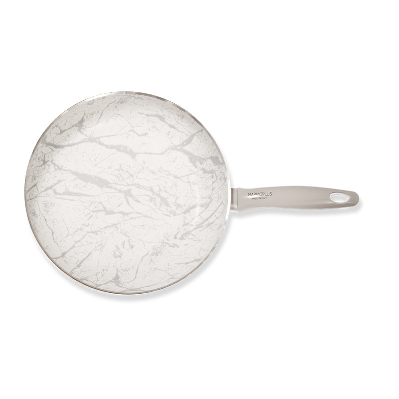 Moton Aluminum Non-Stick Frying Pan, White Marble, 24 cm