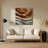 Horizontal Striped Auburn Light Gray Brown Metal Wall Art-420136405