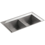 Poise® 33" L x 18" W x 9.5" Under-Mount Double-Equal Bowl Kitchen Sink