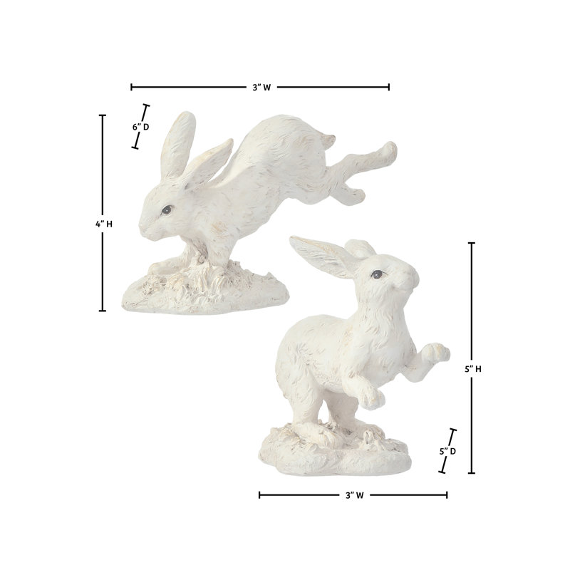 Lapin sautant en résine 5 po