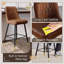 Ensemble de 4 tabourets de bar, tabourets de bar à hauteur de comptoir avec dossier, tabourets de cuisine rembourrés modernes-97677907-97677906